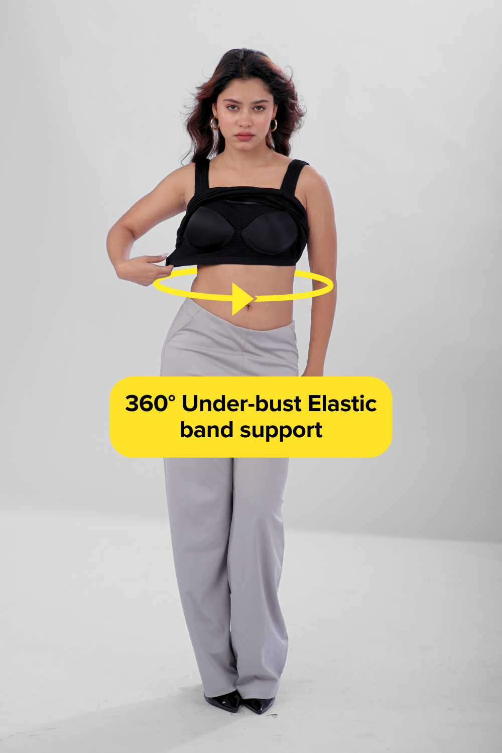 The 'Unhooked' Inbuilt Bra Top - Black