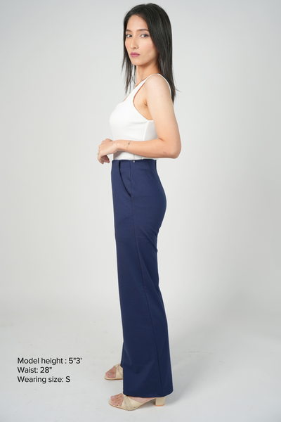 Boss Babe High Waist Wide Leg Pants - Navy Blue