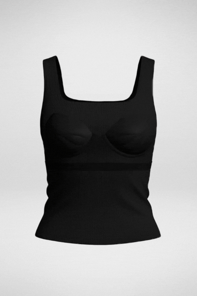 The 'Unhooked' Inbuilt Bra Top - Black