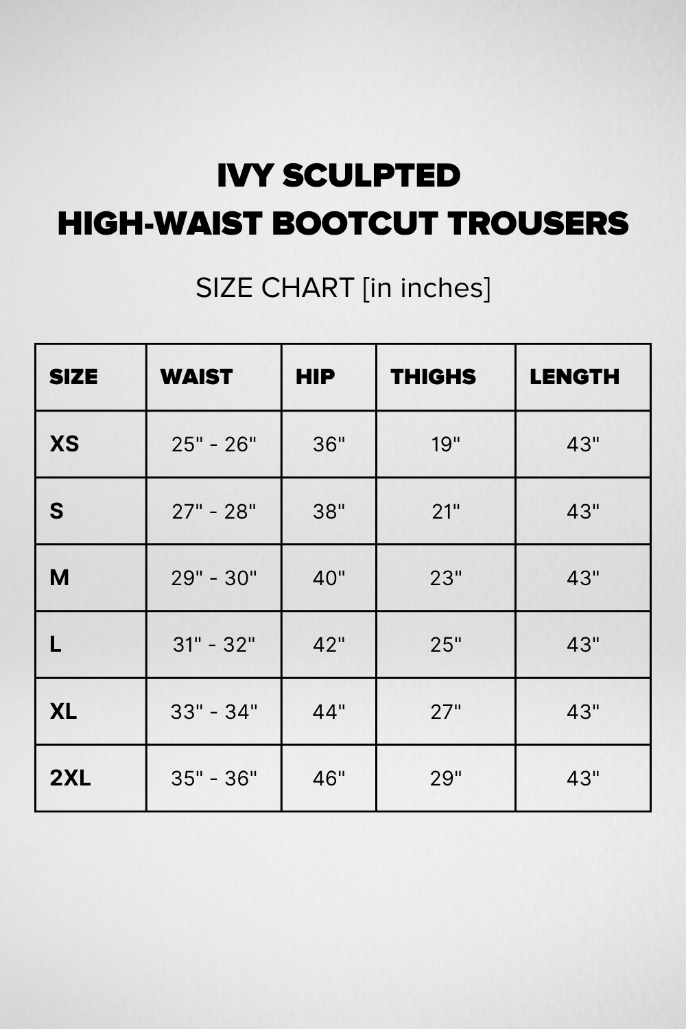 Ivy Sculpted High Waist Bootcut Trousers - Jet Black