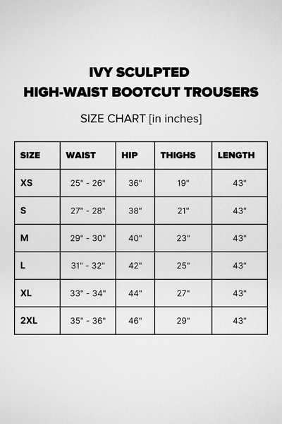 Ivy Sculpted High Waist Bootcut Trousers - Jet Black