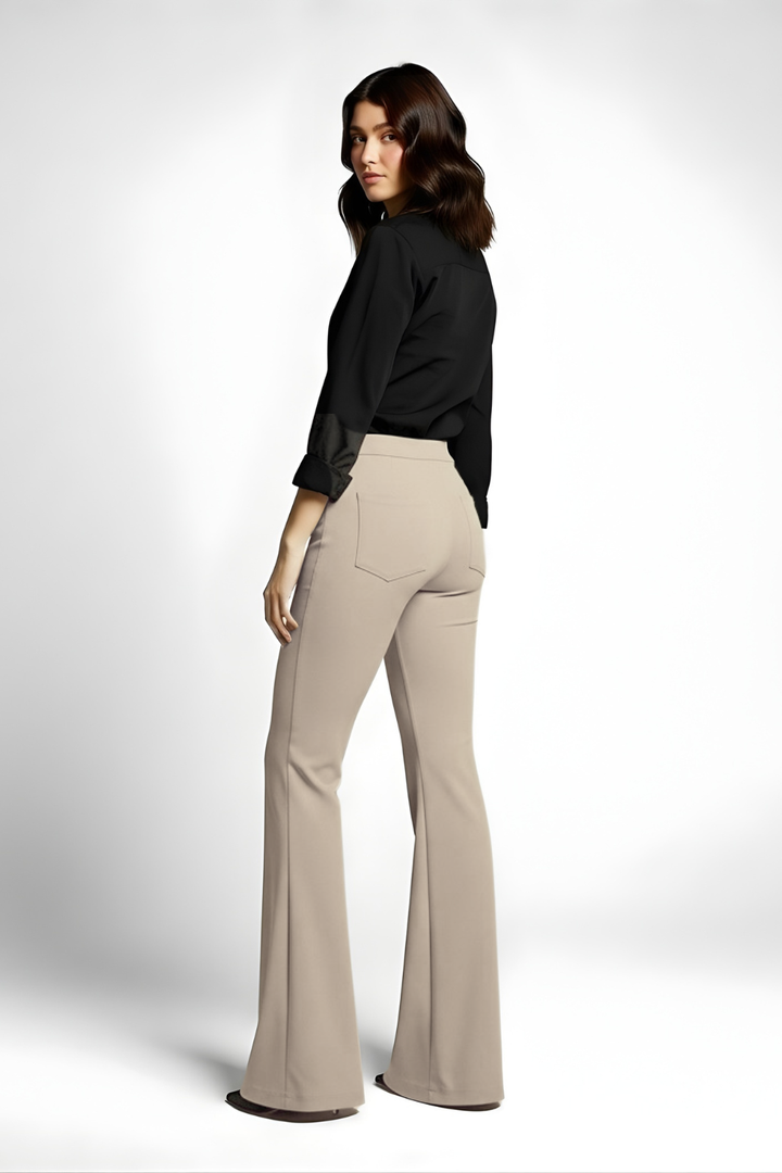 Swiss Sculpt Stretchable BootCut Flare Pants - Khaki – Cheesewalk