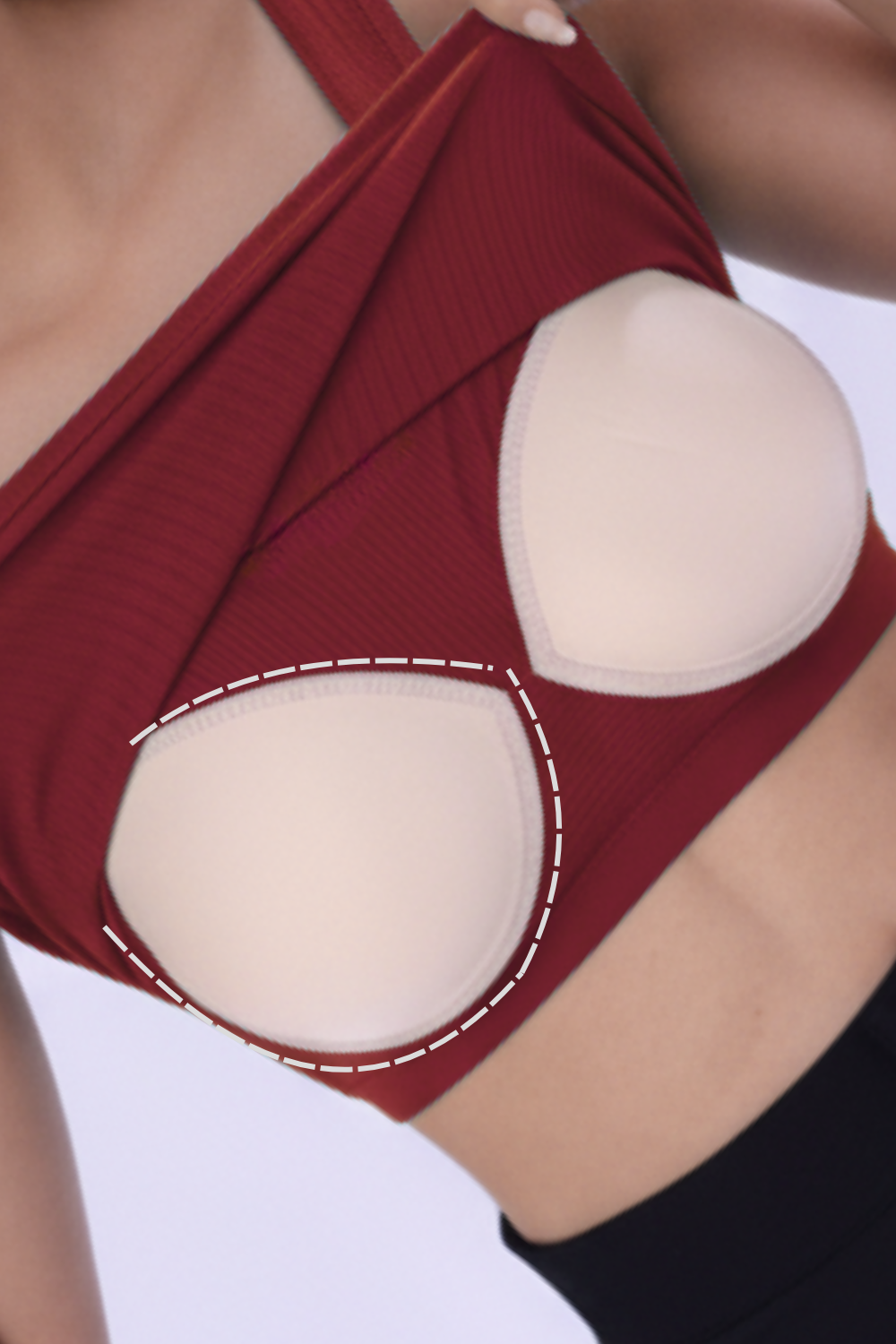 The 'Unhooked' Inbuilt Bra Top - Deep Red