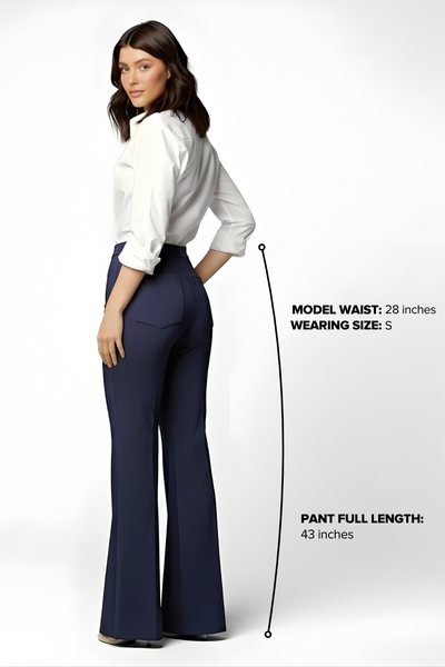 Swiss Sculpt Stretchable BootCut Flare Pants - Navy Blue
