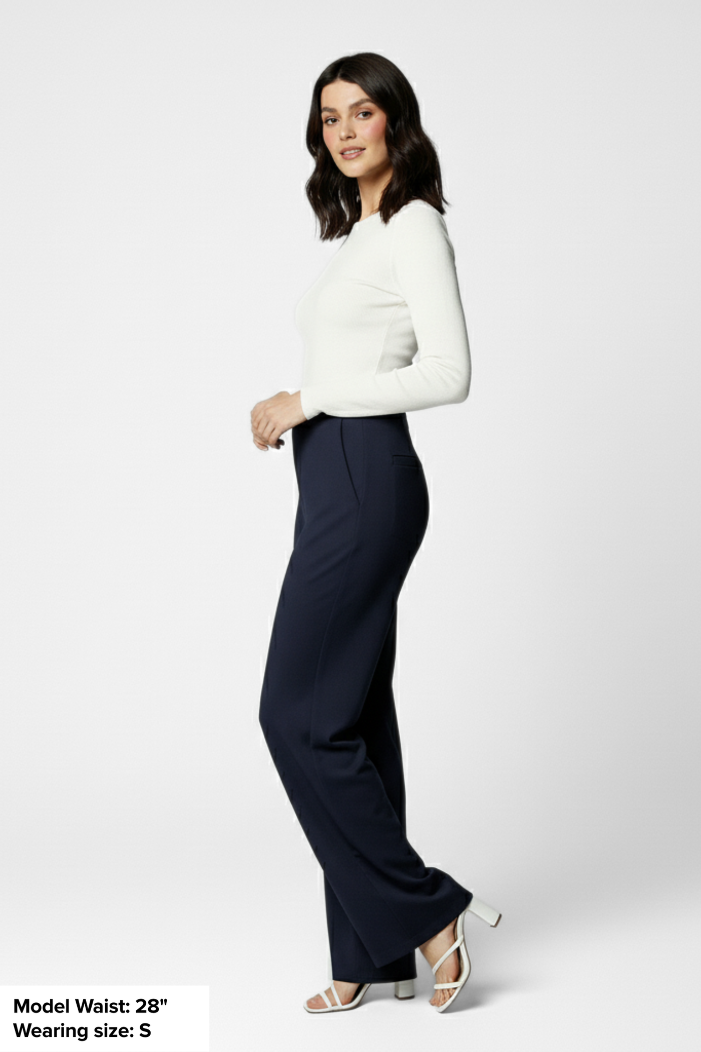 Boss Babe Stretchable Wide Leg Pants - Navy Blue
