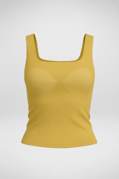The 'Unhooked' Inbuilt Bra Top - Mustard Yellow
